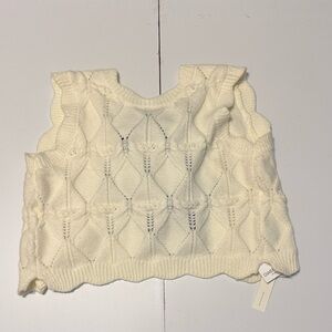 Cream reversible Knit Sleeveless Sweater by Mable. NWT size M